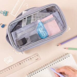 Deli Foldable Pencil Pen Case Big Capacity Pencil Pouch Large Pencil Bag Makeup Bag for Teen Boys Girls School Students, Pink - Image 13