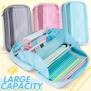 Deli Foldable Pencil Pen Case Big Capacity Pencil Pouch Large Pencil Bag Makeup Bag for Teen Boys Girls School Students, Pink - Image 16