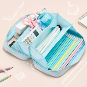 Deli Foldable Pencil Pen Case Big Capacity Pencil Pouch Large Pencil Bag Makeup Bag for Teen Boys Girls School Students, Pink - Image 17
