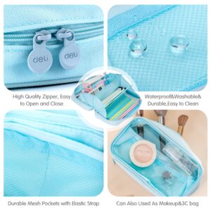 Deli Foldable Pencil Pen Case Big Capacity Pencil Pouch Large Pencil Bag Makeup Bag for Teen Boys Girls School Students, Pink - Image 19