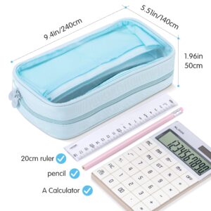 Deli Foldable Pencil Pen Case Big Capacity Pencil Pouch Large Pencil Bag Makeup Bag for Teen Boys Girls School Students, Pink - Image 20