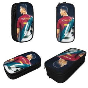 C-R7 Ronaldos Football soccer Pen Box Double Layer Large-capacity Pencil Bag Perfect Gifts - Image 4