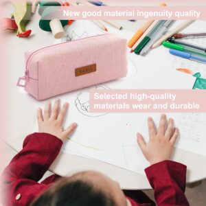 QiShi Big Capacity Pencil Case Stationery Pouch,Multi-Colored Pen Pouch,Cosmetic Pouch Bag, Pen Bag with Zipper Bag for Boy Girl (Pink) - Image 2