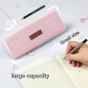QiShi Big Capacity Pencil Case Stationery Pouch,Multi-Colored Pen Pouch,Cosmetic Pouch Bag, Pen Bag with Zipper Bag for Boy Girl (Pink) - Image 5