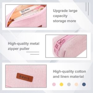 QiShi Big Capacity Pencil Case Stationery Pouch,Multi-Colored Pen Pouch,Cosmetic Pouch Bag, Pen Bag with Zipper Bag for Boy Girl (Pink) - Image 6