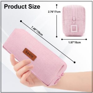 QiShi Big Capacity Pencil Case Stationery Pouch,Multi-Colored Pen Pouch,Cosmetic Pouch Bag, Pen Bag with Zipper Bag for Boy Girl (Pink) - Image 7
