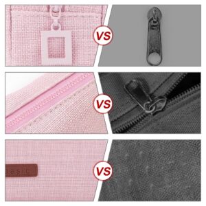 QiShi Big Capacity Pencil Case Stationery Pouch,Multi-Colored Pen Pouch,Cosmetic Pouch Bag, Pen Bag with Zipper Bag for Boy Girl (Pink) - Image 8