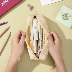 QiShi Big Capacity Pencil Case Stationery Pouch,Multi-Colored Pen Pouch,Cosmetic Pouch Bag, Pen Bag with Zipper Bag for Boy Girl (Pink) - Image 24