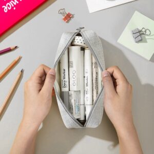 QiShi Big Capacity Pencil Case Stationery Pouch,Multi-Colored Pen Pouch,Cosmetic Pouch Bag, Pen Bag with Zipper Bag for Boy Girl (Pink) - Image 31