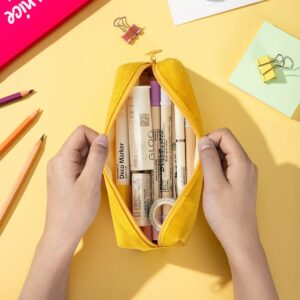 QiShi Big Capacity Pencil Case Stationery Pouch,Multi-Colored Pen Pouch,Cosmetic Pouch Bag, Pen Bag with Zipper Bag for Boy Girl (Pink) - Image 40