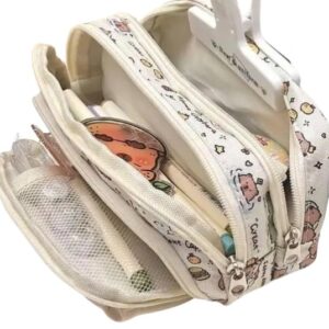 Anime Snoopy Inspired Zipper Pencil Case Organizer Pouch – Multi-Compartment Storage Bag with Mesh Pocket - Image 3