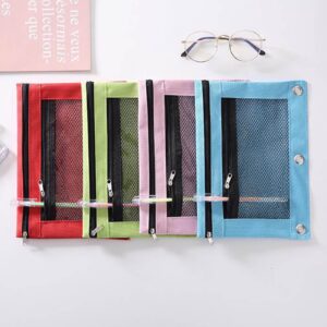 JLFNYA School Supplies Under $1! 3 Ring Pencil Pouch Clearance! Clear Pencil Pouch with Mesh Zipper,Multi-Color Clear Pencil Case,Cosmetic Bag Cute Pencil Case - Image 7