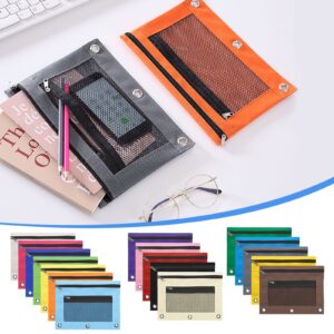 JLFNYA School Supplies Under $1! 3 Ring Pencil Pouch Clearance! Clear Pencil Pouch with Mesh Zipper,Multi-Color Clear Pencil Case,Cosmetic Bag Cute Pencil Case - Image 11