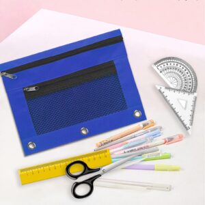 JLFNYA School Supplies Under $1! 3 Ring Pencil Pouch Clearance! Clear Pencil Pouch with Mesh Zipper,Multi-Color Clear Pencil Case,Cosmetic Bag Cute Pencil Case - Image 12