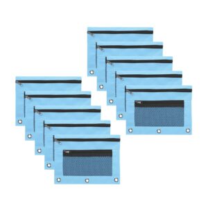 JLFNYA School Supplies Under $1! 3 Ring Pencil Pouch Clearance! Clear Pencil Pouch with Mesh Zipper,Multi-Color Clear Pencil Case,Cosmetic Bag Cute Pencil Case - Image 18