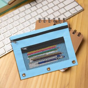 JLFNYA School Supplies Under $1! 3 Ring Pencil Pouch Clearance! Clear Pencil Pouch with Mesh Zipper,Multi-Color Clear Pencil Case,Cosmetic Bag Cute Pencil Case - Image 20