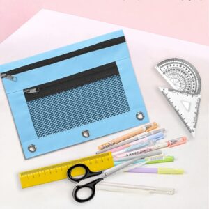 JLFNYA School Supplies Under $1! 3 Ring Pencil Pouch Clearance! Clear Pencil Pouch with Mesh Zipper,Multi-Color Clear Pencil Case,Cosmetic Bag Cute Pencil Case - Image 21