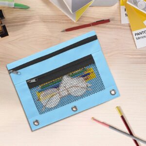 JLFNYA School Supplies Under $1! 3 Ring Pencil Pouch Clearance! Clear Pencil Pouch with Mesh Zipper,Multi-Color Clear Pencil Case,Cosmetic Bag Cute Pencil Case - Image 23