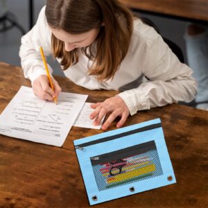 JLFNYA School Supplies Under $1! 3 Ring Pencil Pouch Clearance! Clear Pencil Pouch with Mesh Zipper,Multi-Color Clear Pencil Case,Cosmetic Bag Cute Pencil Case - Image 24