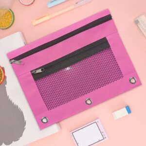 JLFNYA School Supplies Under $1! 3 Ring Pencil Pouch Clearance! Clear Pencil Pouch with Mesh Zipper,Multi-Color Clear Pencil Case,Cosmetic Bag Cute Pencil Case - Image 26