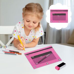 JLFNYA School Supplies Under $1! 3 Ring Pencil Pouch Clearance! Clear Pencil Pouch with Mesh Zipper,Multi-Color Clear Pencil Case,Cosmetic Bag Cute Pencil Case - Image 28