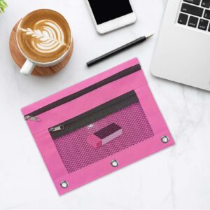 JLFNYA School Supplies Under $1! 3 Ring Pencil Pouch Clearance! Clear Pencil Pouch with Mesh Zipper,Multi-Color Clear Pencil Case,Cosmetic Bag Cute Pencil Case - Image 29