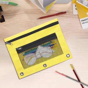 JLFNYA School Supplies Under $1! 3 Ring Pencil Pouch Clearance! Clear Pencil Pouch with Mesh Zipper,Multi-Color Clear Pencil Case,Cosmetic Bag Cute Pencil Case - Image 32