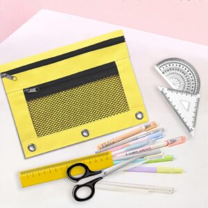 JLFNYA School Supplies Under $1! 3 Ring Pencil Pouch Clearance! Clear Pencil Pouch with Mesh Zipper,Multi-Color Clear Pencil Case,Cosmetic Bag Cute Pencil Case - Image 33