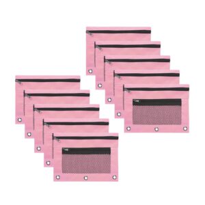 JLFNYA School Supplies Under $1! 3 Ring Pencil Pouch Clearance! Clear Pencil Pouch with Mesh Zipper,Multi-Color Clear Pencil Case,Cosmetic Bag Cute Pencil Case - Image 38