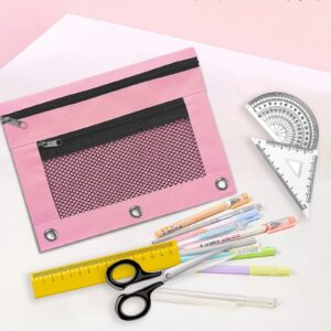 JLFNYA School Supplies Under $1! 3 Ring Pencil Pouch Clearance! Clear Pencil Pouch with Mesh Zipper,Multi-Color Clear Pencil Case,Cosmetic Bag Cute Pencil Case - Image 40