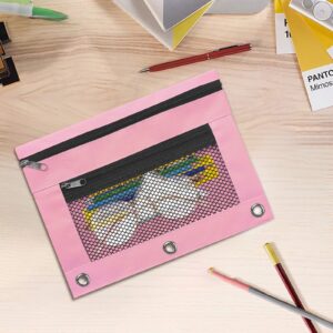 JLFNYA School Supplies Under $1! 3 Ring Pencil Pouch Clearance! Clear Pencil Pouch with Mesh Zipper,Multi-Color Clear Pencil Case,Cosmetic Bag Cute Pencil Case - Image 41