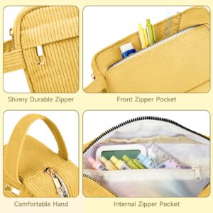 DAKIMOE Pencil Case Cute Pencil Pouch Corduroy Colored Large Capacity Soft Lightweight Versatile Stationary for Students Teens Adults, Purple - Image 15