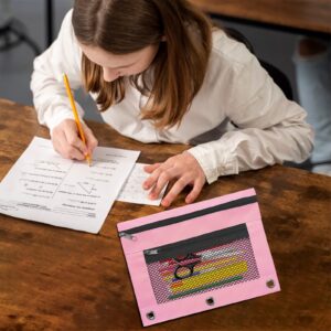 JLFNYA School Supplies Under $1! 3 Ring Pencil Pouch Clearance! Clear Pencil Pouch with Mesh Zipper,Multi-Color Clear Pencil Case,Cosmetic Bag Cute Pencil Case - Image 43