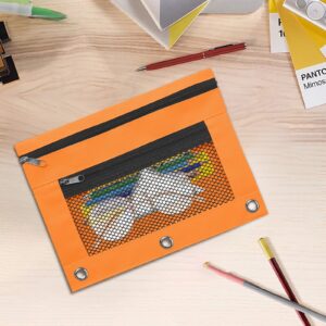 JLFNYA School Supplies Under $1! 3 Ring Pencil Pouch Clearance! Clear Pencil Pouch with Mesh Zipper,Multi-Color Clear Pencil Case,Cosmetic Bag Cute Pencil Case - Image 48