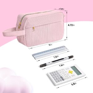 DAKIMOE Pencil Case Cute Pencil Pouch Corduroy Colored Large Capacity Soft Lightweight Versatile Stationary for Students Teens Adults, Purple - Image 21