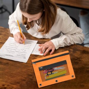 JLFNYA School Supplies Under $1! 3 Ring Pencil Pouch Clearance! Clear Pencil Pouch with Mesh Zipper,Multi-Color Clear Pencil Case,Cosmetic Bag Cute Pencil Case - Image 49