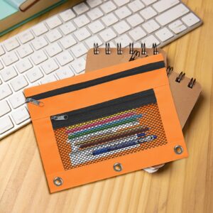 JLFNYA School Supplies Under $1! 3 Ring Pencil Pouch Clearance! Clear Pencil Pouch with Mesh Zipper,Multi-Color Clear Pencil Case,Cosmetic Bag Cute Pencil Case - Image 50