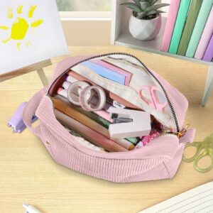 DAKIMOE Pencil Case Cute Pencil Pouch Corduroy Colored Large Capacity Soft Lightweight Versatile Stationary for Students Teens Adults, Purple - Image 26