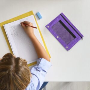 JLFNYA School Supplies Under $1! 3 Ring Pencil Pouch Clearance! Clear Pencil Pouch with Mesh Zipper,Multi-Color Clear Pencil Case,Cosmetic Bag Cute Pencil Case - Image 55