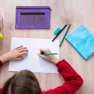 JLFNYA School Supplies Under $1! 3 Ring Pencil Pouch Clearance! Clear Pencil Pouch with Mesh Zipper,Multi-Color Clear Pencil Case,Cosmetic Bag Cute Pencil Case - Image 56