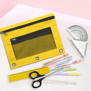 JLFNYA School Supplies Under $1! 3 Ring Pencil Pouch Clearance! Clear Pencil Pouch with Mesh Zipper,Multi-Color Clear Pencil Case,Cosmetic Bag Cute Pencil Case - Image 63