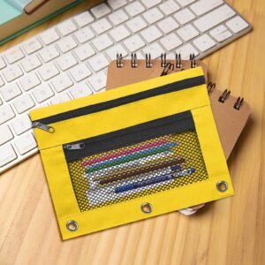 JLFNYA School Supplies Under $1! 3 Ring Pencil Pouch Clearance! Clear Pencil Pouch with Mesh Zipper,Multi-Color Clear Pencil Case,Cosmetic Bag Cute Pencil Case - Image 65