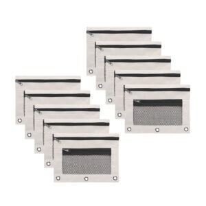 JLFNYA School Supplies Under $1! 3 Ring Pencil Pouch Clearance! Clear Pencil Pouch with Mesh Zipper,Multi-Color Clear Pencil Case,Cosmetic Bag Cute Pencil Case - Image 67