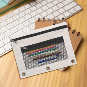 JLFNYA School Supplies Under $1! 3 Ring Pencil Pouch Clearance! Clear Pencil Pouch with Mesh Zipper,Multi-Color Clear Pencil Case,Cosmetic Bag Cute Pencil Case - Image 68