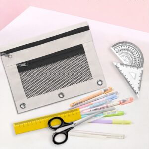 JLFNYA School Supplies Under $1! 3 Ring Pencil Pouch Clearance! Clear Pencil Pouch with Mesh Zipper,Multi-Color Clear Pencil Case,Cosmetic Bag Cute Pencil Case - Image 69