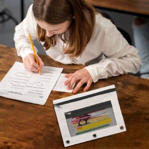 JLFNYA School Supplies Under $1! 3 Ring Pencil Pouch Clearance! Clear Pencil Pouch with Mesh Zipper,Multi-Color Clear Pencil Case,Cosmetic Bag Cute Pencil Case - Image 70