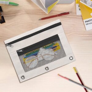 JLFNYA School Supplies Under $1! 3 Ring Pencil Pouch Clearance! Clear Pencil Pouch with Mesh Zipper,Multi-Color Clear Pencil Case,Cosmetic Bag Cute Pencil Case - Image 72