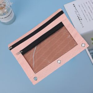 JLFNYA School Supplies Under $1! 3 Ring Pencil Pouch Clearance! Clear Pencil Pouch with Mesh Zipper,Multi-Color Clear Pencil Case,Cosmetic Bag Cute Pencil Case - Image 74