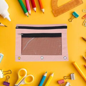 JLFNYA School Supplies Under $1! 3 Ring Pencil Pouch Clearance! Clear Pencil Pouch with Mesh Zipper,Multi-Color Clear Pencil Case,Cosmetic Bag Cute Pencil Case - Image 75