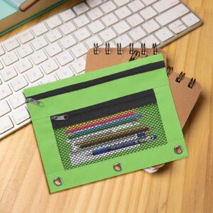 JLFNYA School Supplies Under $1! 3 Ring Pencil Pouch Clearance! Clear Pencil Pouch with Mesh Zipper,Multi-Color Clear Pencil Case,Cosmetic Bag Cute Pencil Case - Image 82